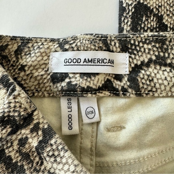 Good American Women’s 26 2 Good Legs High Rise Snake Reptile Print Skinny Jeans - Picture 4 of 7